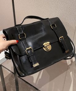 Vintage Satchel Shoulder Bags For Women 2022 Luxury Designer Work Female Briefcase Student School Backpack Messenger Ladies Tote